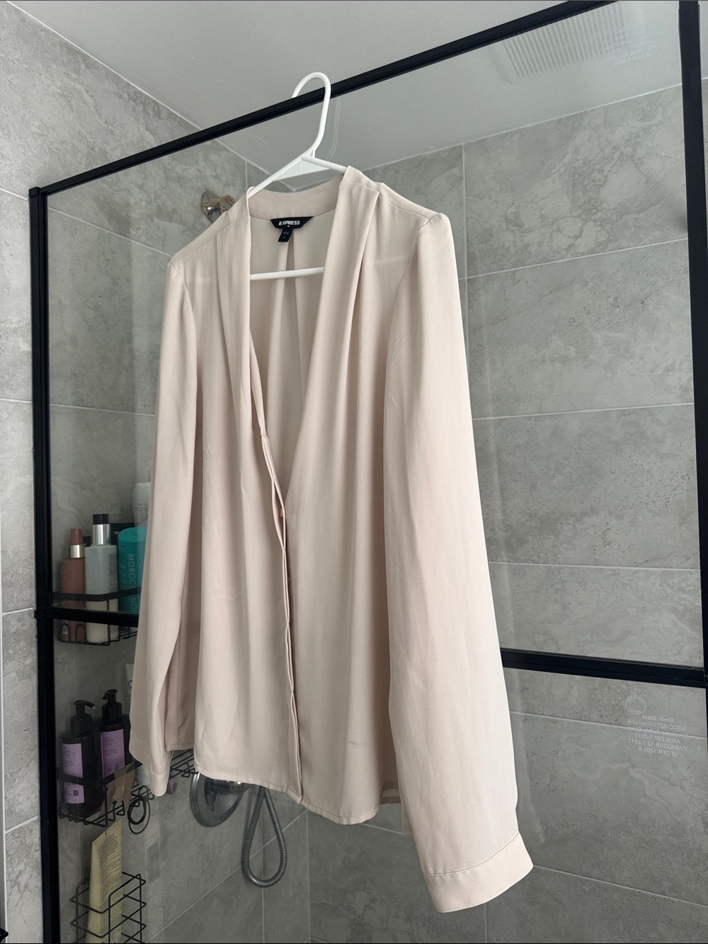 Express Blush Open Front Drape Blouse